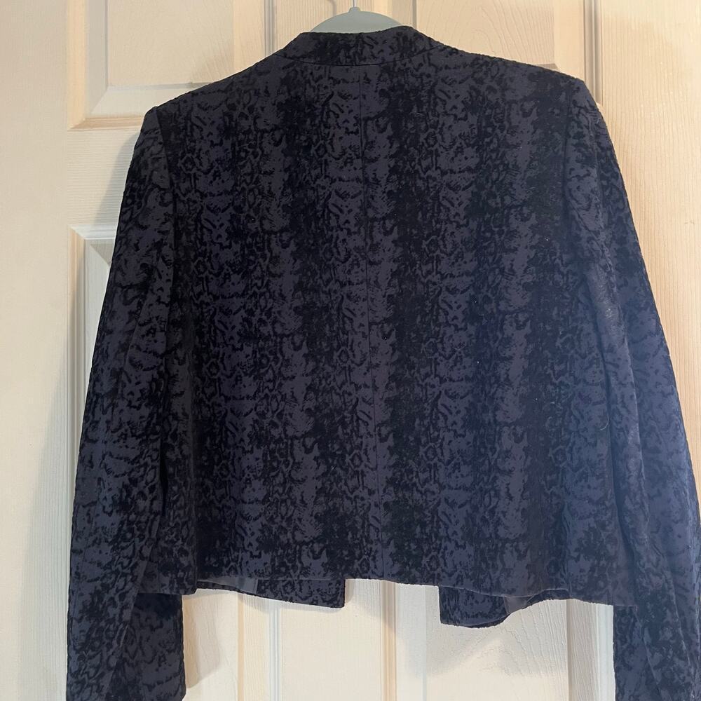 Calvin Klein 14P Cropped Snakeskin Textured jacquard Blazer Jacket plus size - Picture 6 of 9